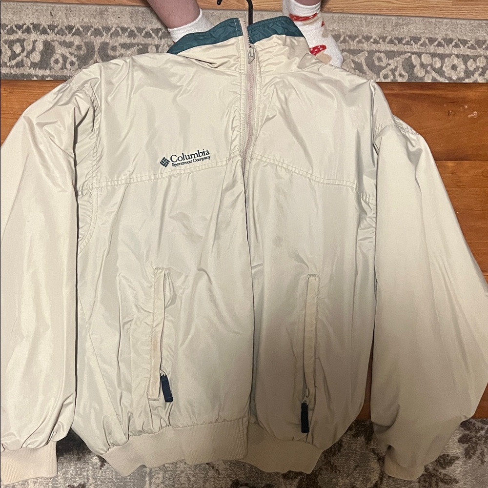 Vintage Columbia Off-White Windbreaker Jacket